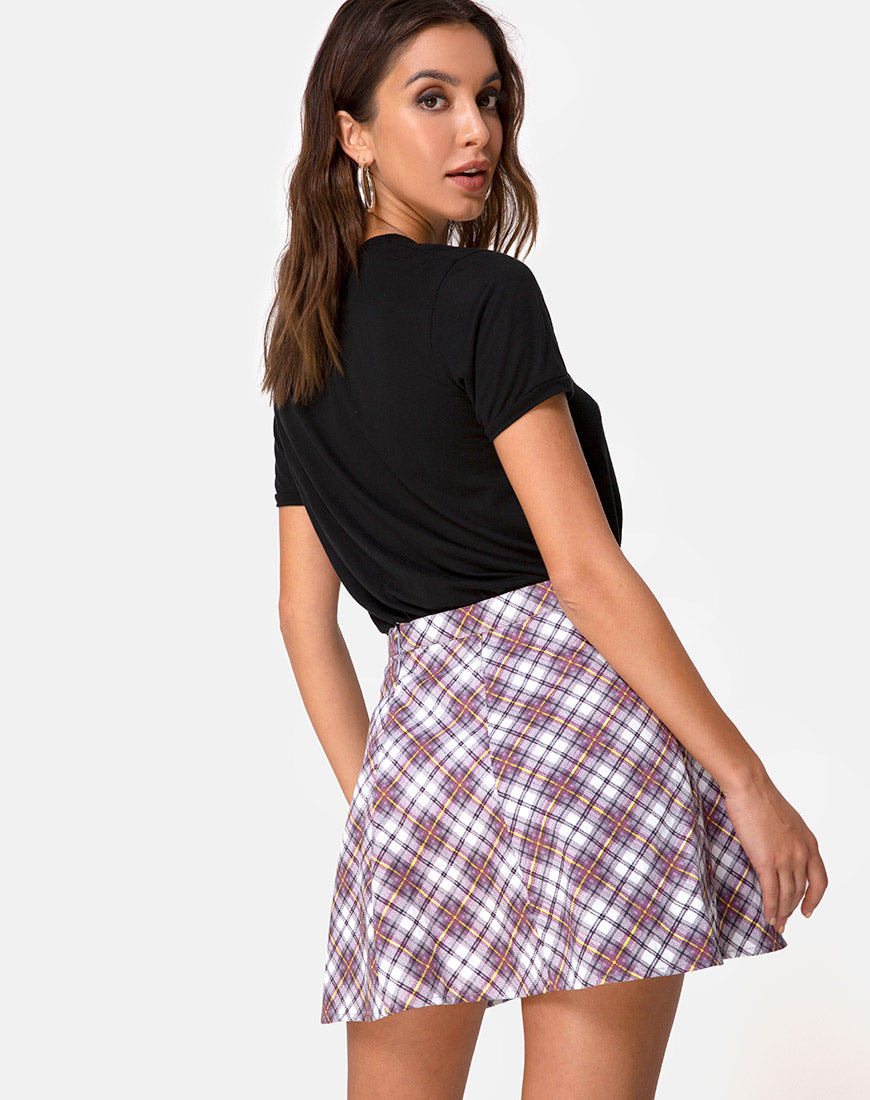 Image of Elda Skirt in Grunge Check Purple