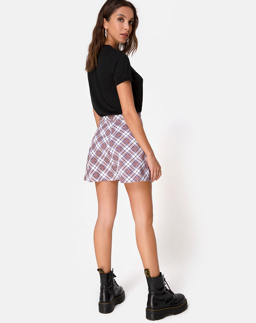 Image of Elda Skirt in Grunge Check Purple