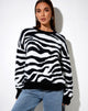 Image of Eleni Jumper in Knit Zebra Black and White