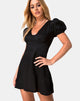 Image of Elfy Mini Dress in Satin Cheetah Black