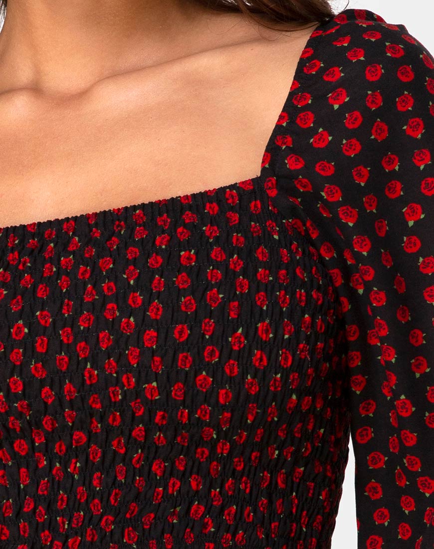 Image of Elina Top in Dotty Rose Black