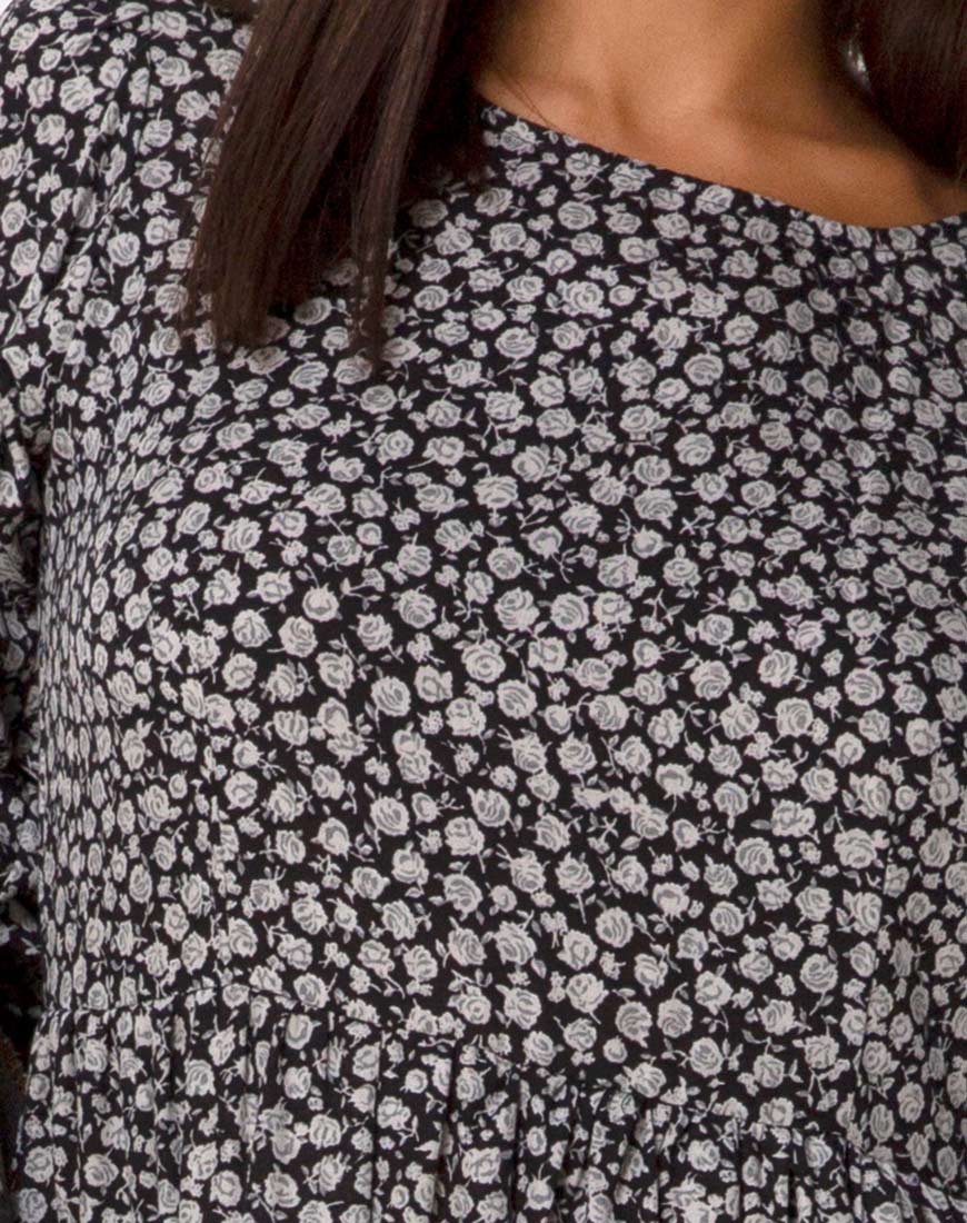 Image of Ellery Dress in Ditsy Rose Black