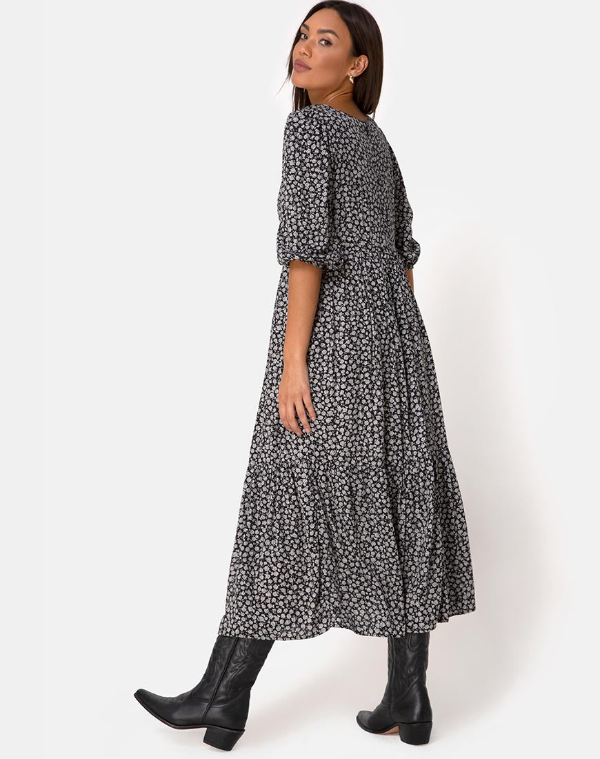Ellery Floral Stripe Petal Collar Dress main image 1