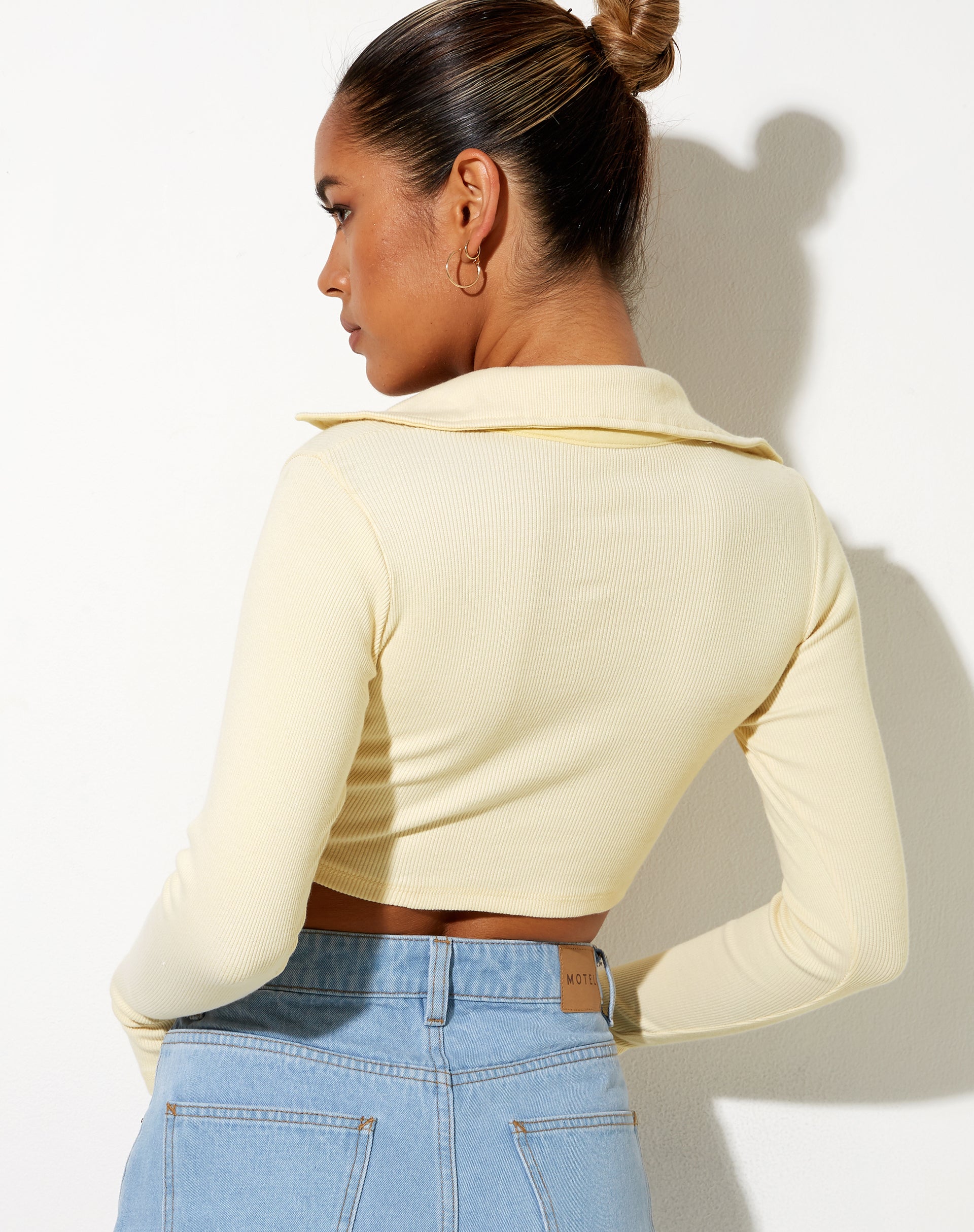 Image of Elody Crop Top in Buttercream Vacay Embro