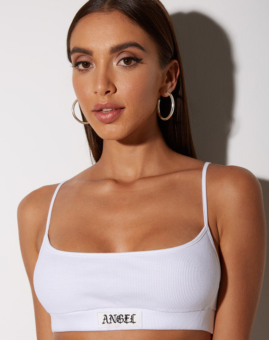 Image of Esme Bralet in White with Angel Embro
