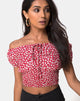 Image of Evane Top in Ditsy Rose Red and Silver