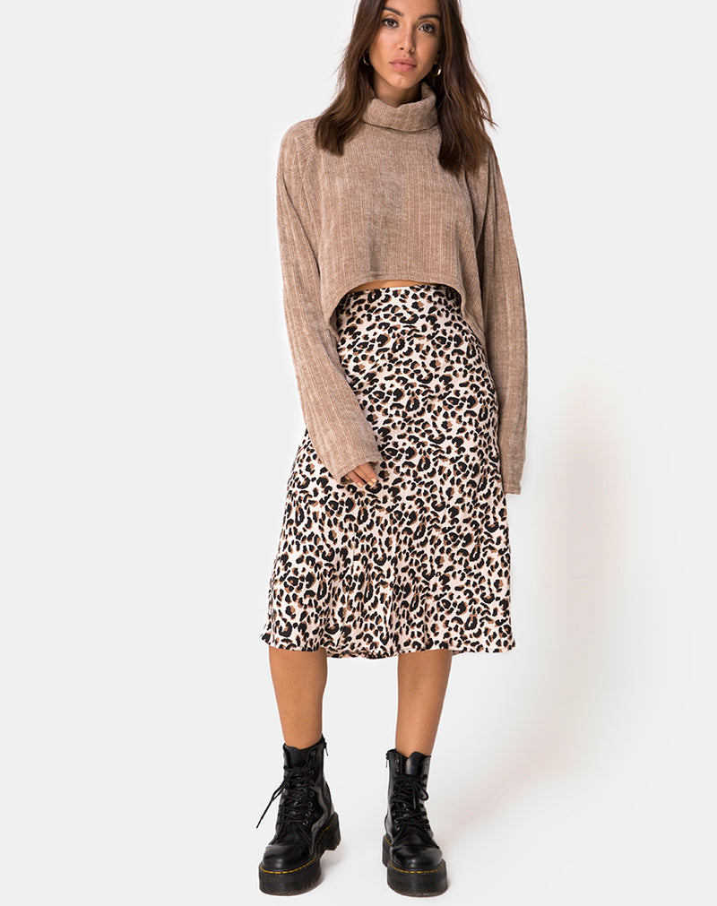 Evie Cropped Sweatshirt in Chenille Blauw