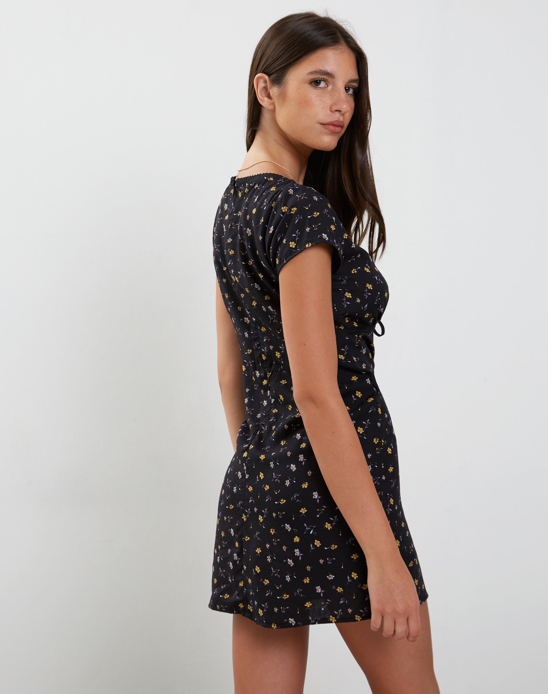 Pretty Petal Black Mini Dress | Evilia – motelrocks.com