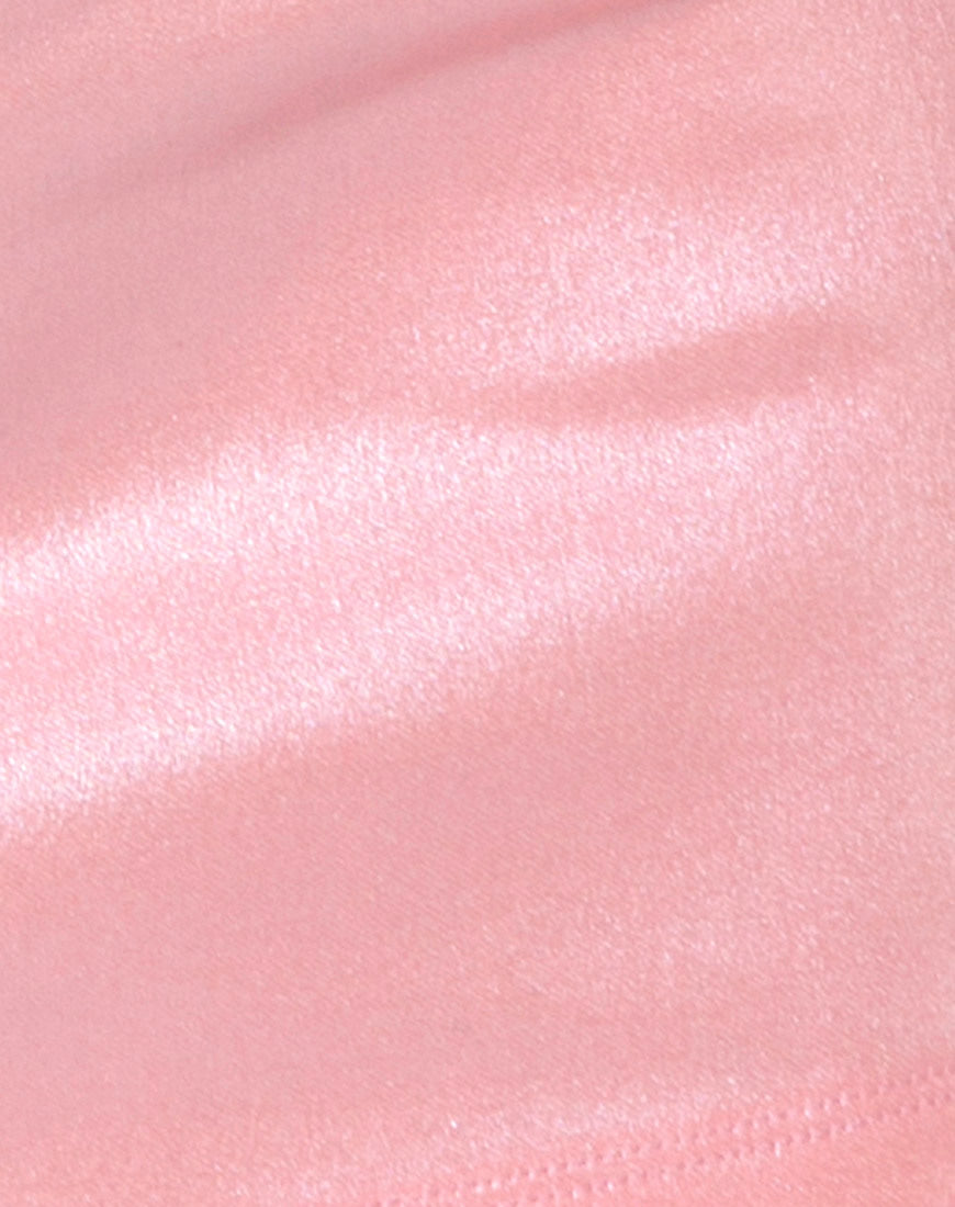 Image of Ewi Mini Skirt in Metallic Shimmer Baby Pink