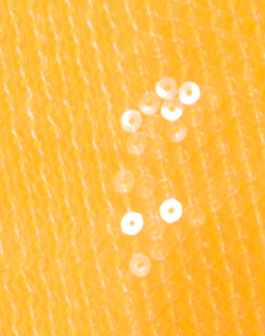 Image of Ewi Skirt in Tangerine with Clear Sequin