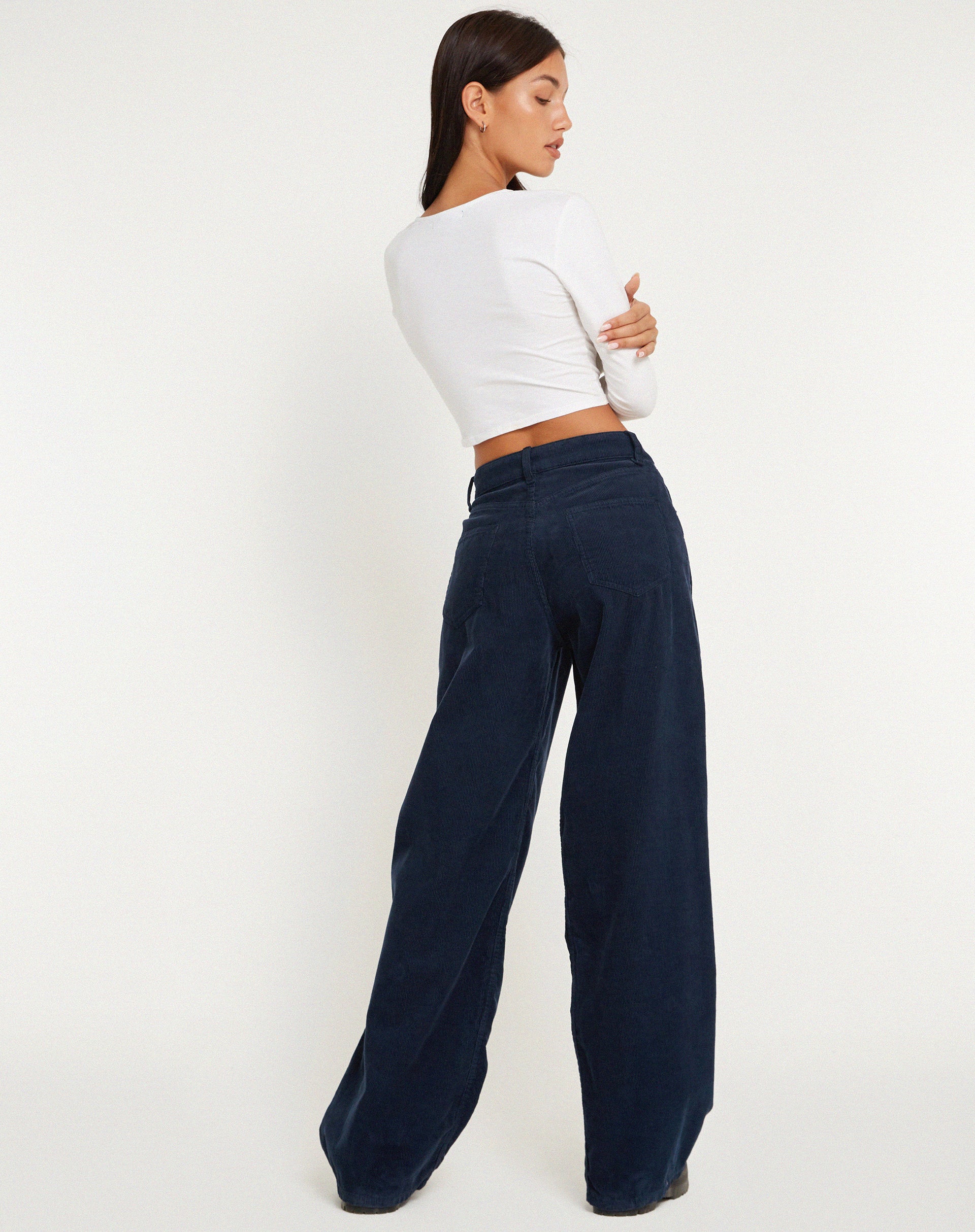 Image of Roomy Extra Wide Jeans in Cord Navy