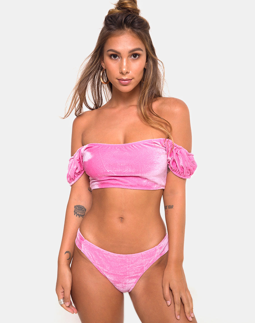 Fabienne Bikini Top in Velvet Candy Pink