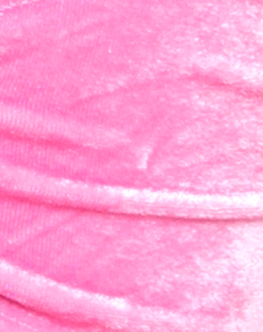 Image of Fadel Bikini Top in Velvet Candy Pink