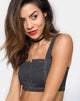 Image of Fallon Crop Top in Denim Black