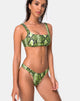 Image of Farida Bikini Top in Slime Lime Snake