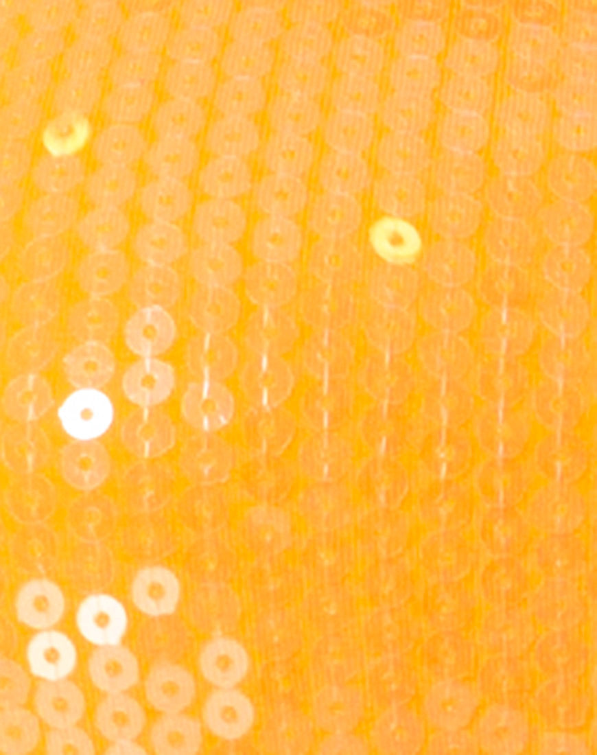 Image of Farlie Bodycon Dress in Tangerine with Clear Sequin