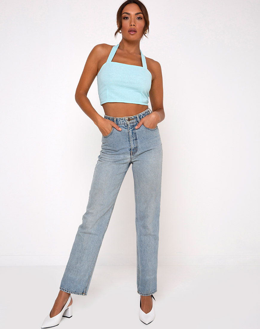 Image of Fedora Crop Top in Aqua
