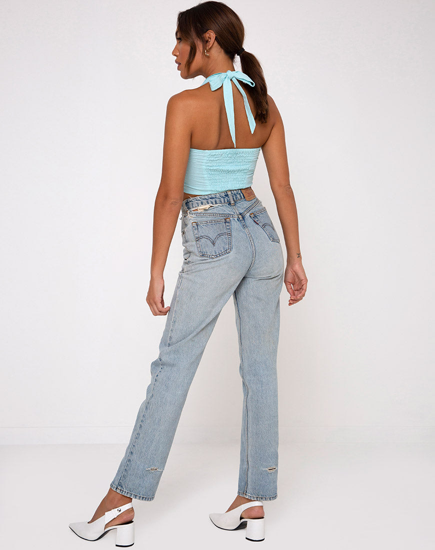 Image of Fedora Crop Top in Aqua
