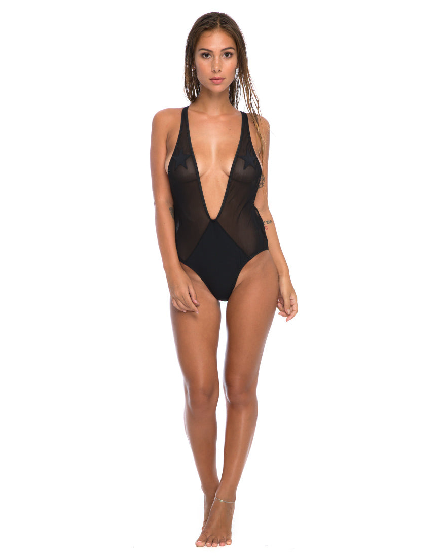 Image of Figg Plunge Swimsuit in Cut and Sew Stars