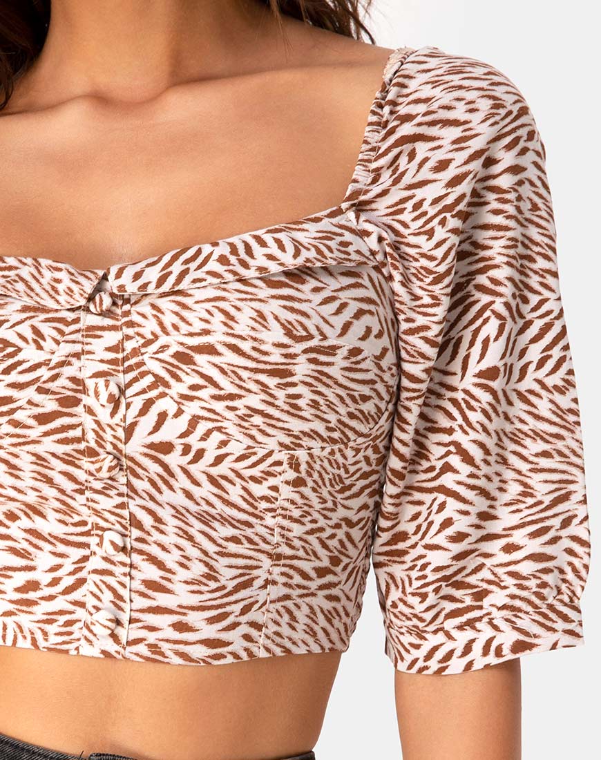 Image of Flory Crop Top in Safari Taupe by Motel