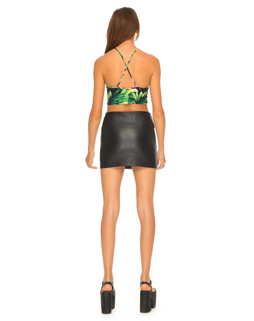 Image of Motel Folly Strappy Crop Top in Tropical Hawaii Green
