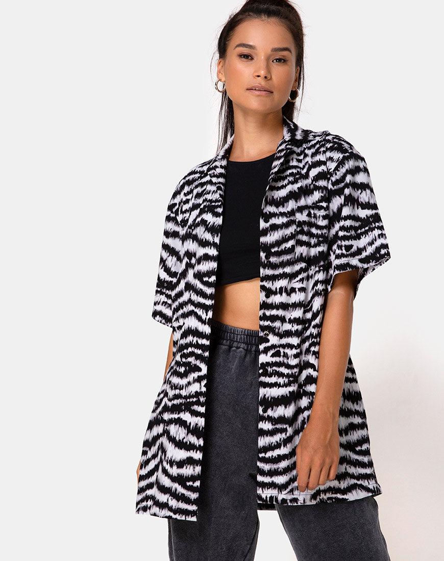 Image of Fresia Mini Dress in Animal Drip Grey