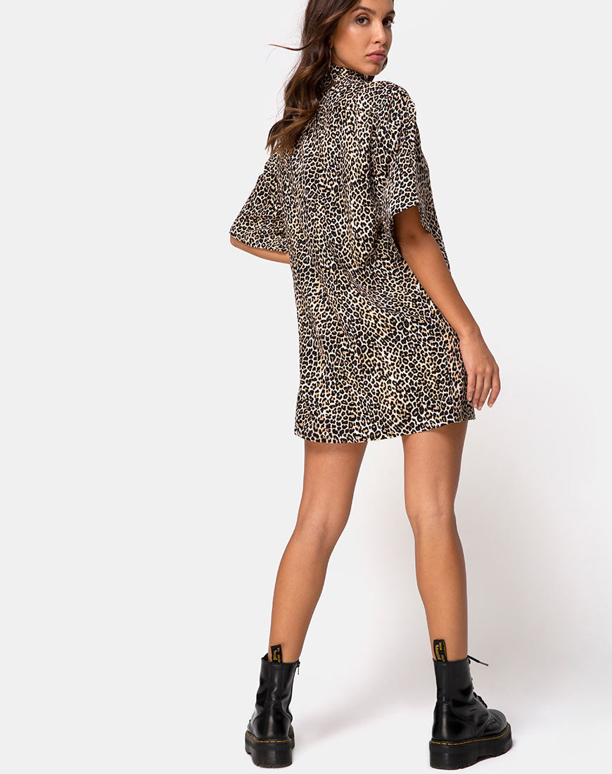 Image of Fresia Mini Dress in Brown Rar Leopard