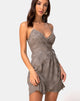 Image of Furiosa Wrap Dress in Satin Rose Silver Grey