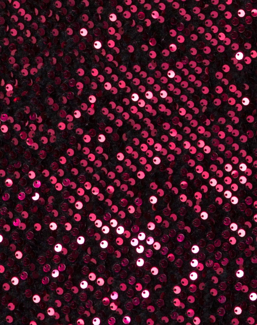 Image of Gabby Plunge Back Dress in Wine Sequin