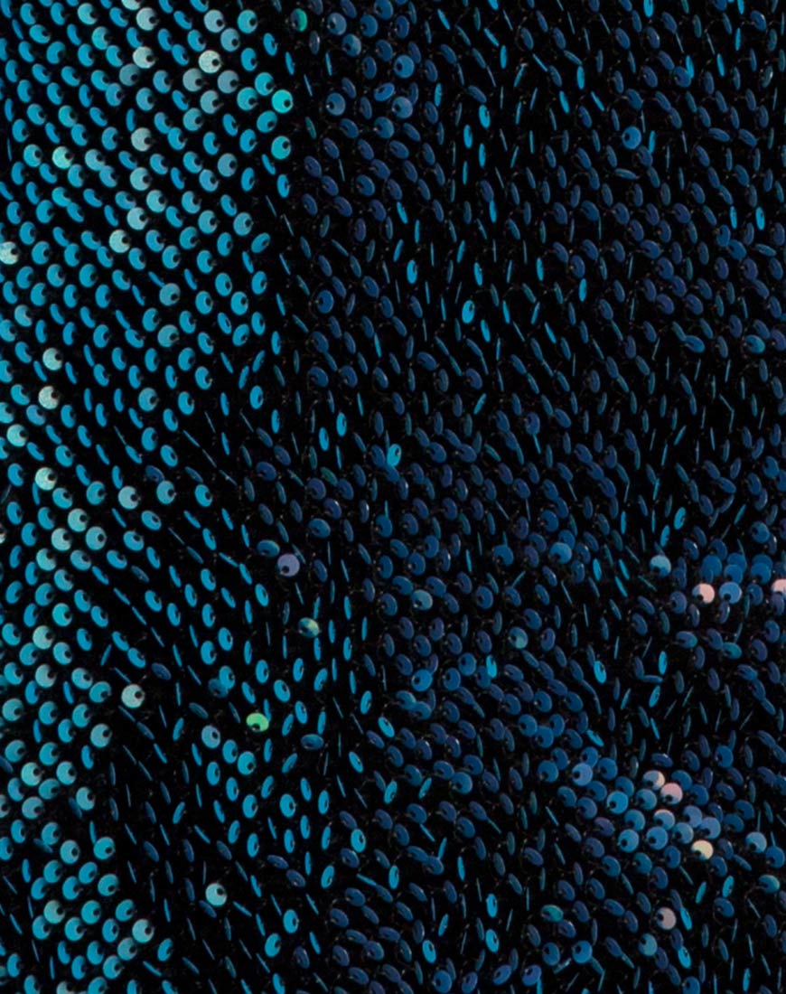 Image of Gabby Plunge Back Dress in Iridescent Opal Shine Sequin