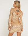 image of Gabby Mini Dress in Sequin Gold
