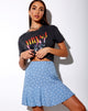 Image of Gaelle A-Line Skirt in Skater Polka Blue