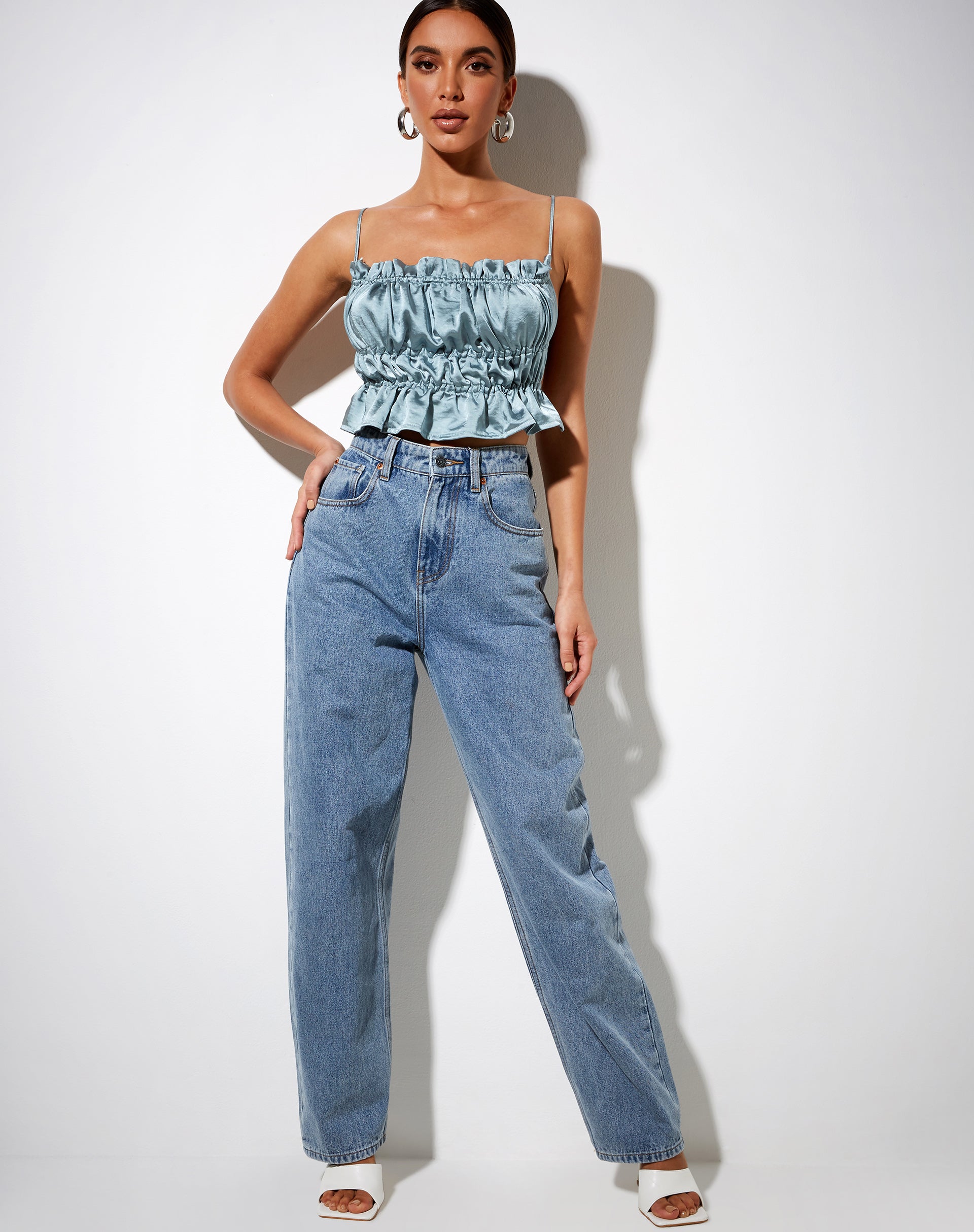 Image of Gamera Cami Top in Satin Silver