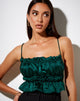 Image of Gamera Cami Top in Satin Forest Green