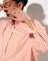 Image of Gane Shirt in Vertical Stripe Orange
