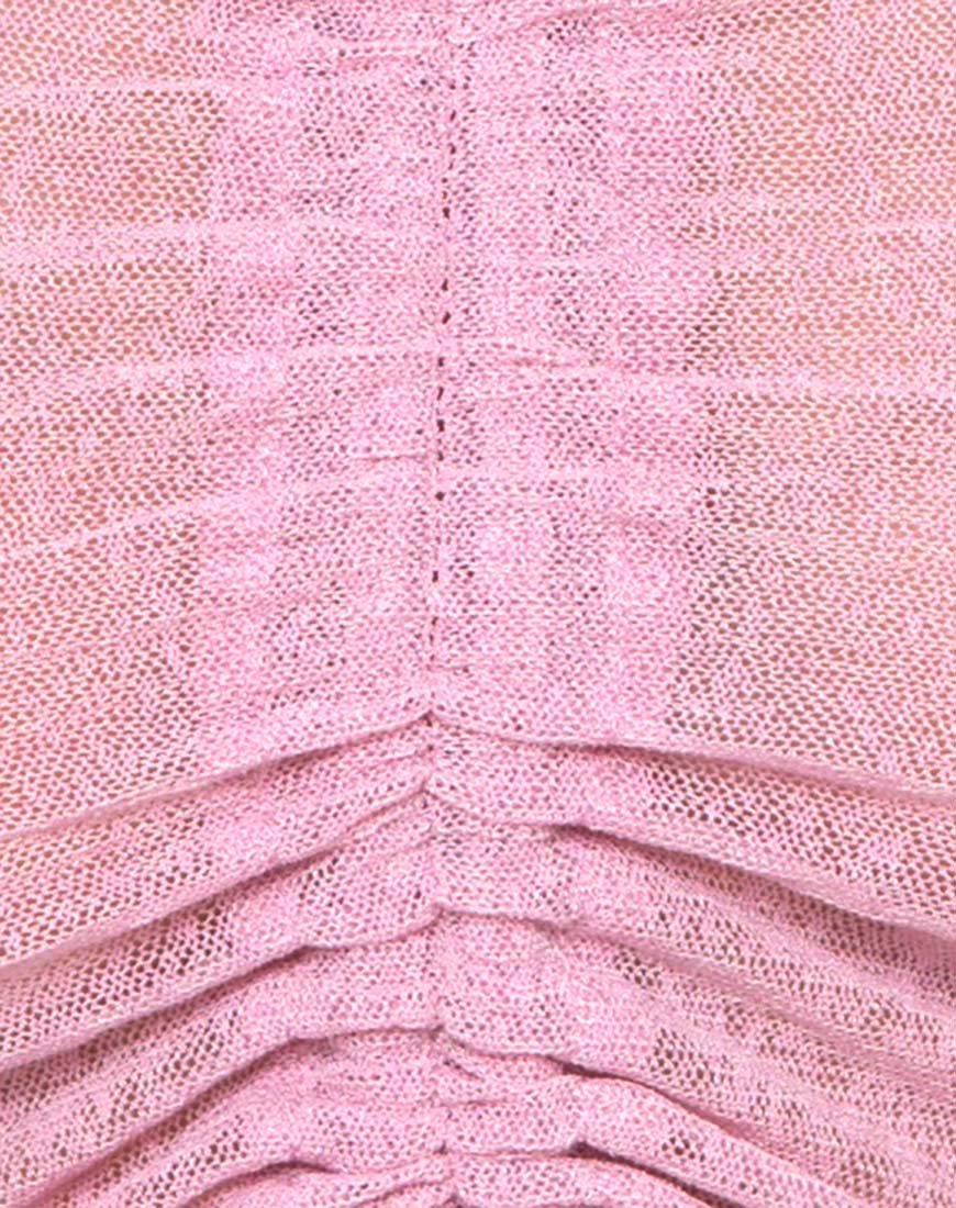 Image of Ganida Crop Top in Sheer Knit Blush
