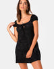 Image of Gaval Mini Dress in Satin Rose Black