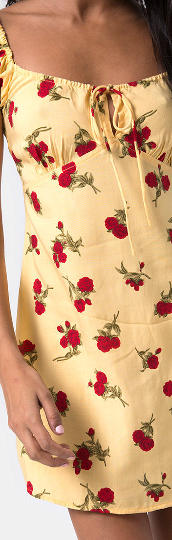 Mini Vestido Gaval en Falling Rose Yellow