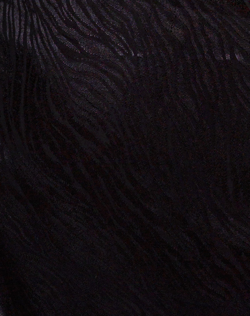 Image of Gelina Bodycon Dress in Satin Zebra Black