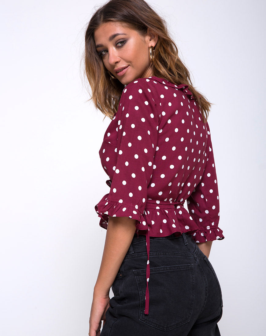 Image of Giam Top in Medium Polka Wine