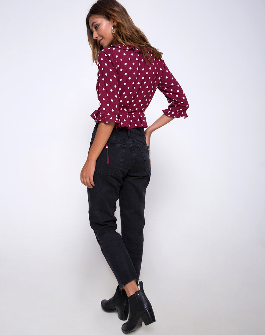 Image of Giam Top in Medium Polka Wine