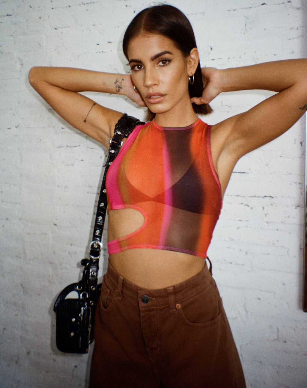 Gilard Crop Top in Solarized Orange and Pink