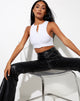 Image of Gilly Crop Top in Rib White