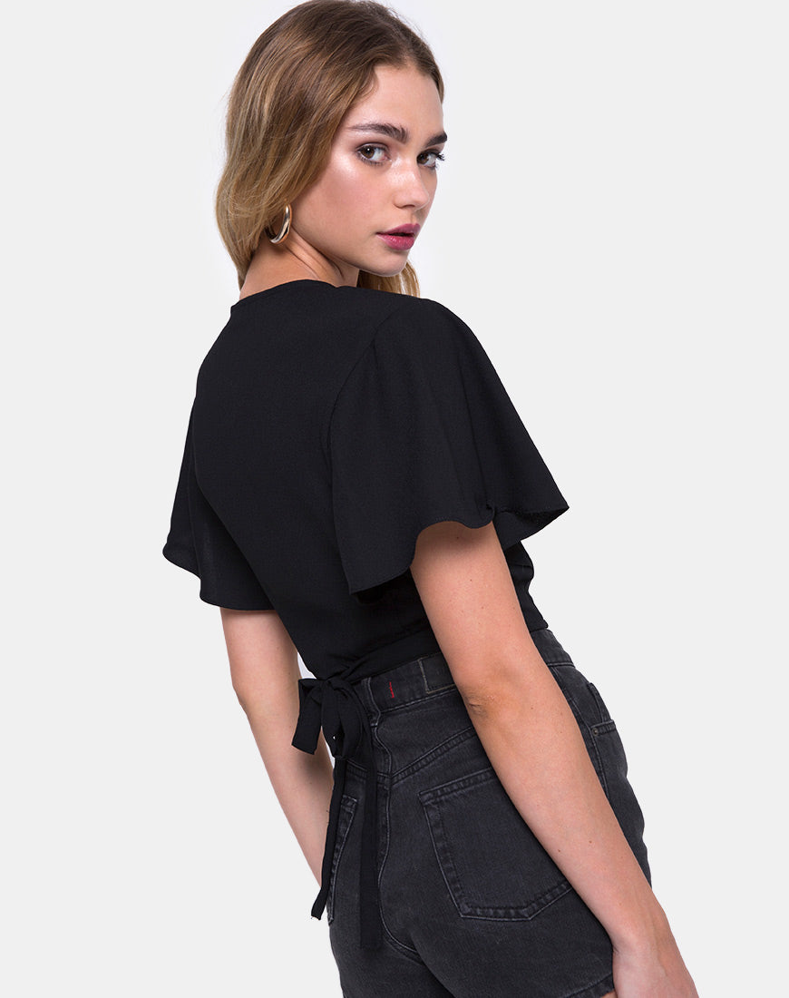 Gios Crop Top in Crep Black