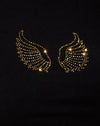 Black with Gold Angel Wings Hotfix