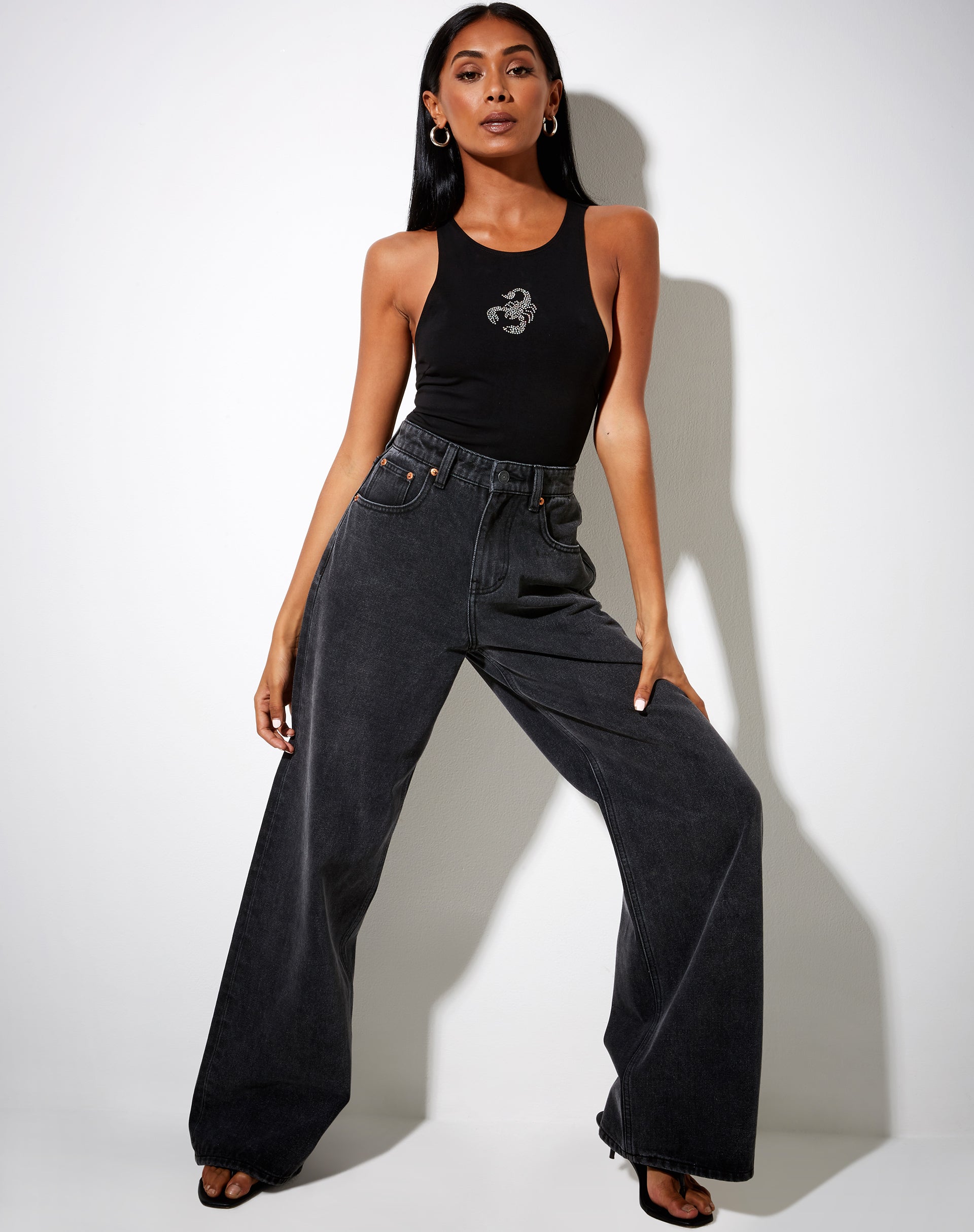 Image of Givas Crop Top in Black Scorpion Hotfix