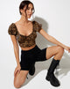 Image of Glafy Crop Top in Night Leopard Brown