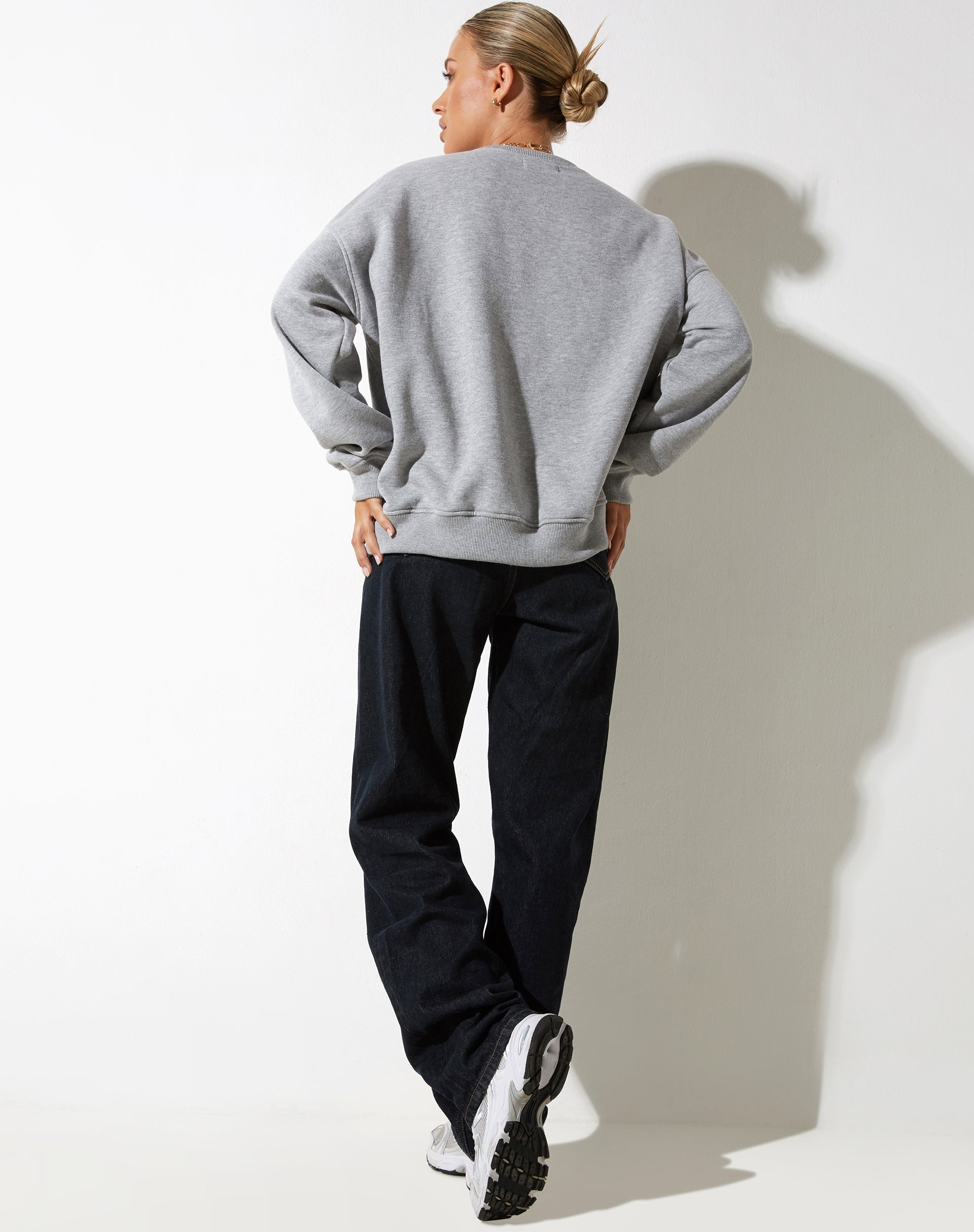 image of Glan Sweatshirt in Grey Marl with "M Classics" Embro