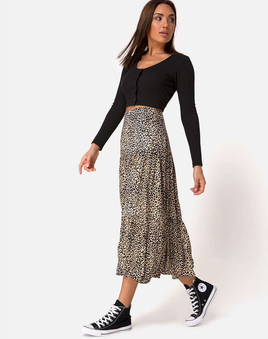 Image of Gleas Skirt in Rar Leopard Brown