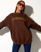Image of Glo Sweatshirt in Deep Mahogany with Cowgirl Gold Embro